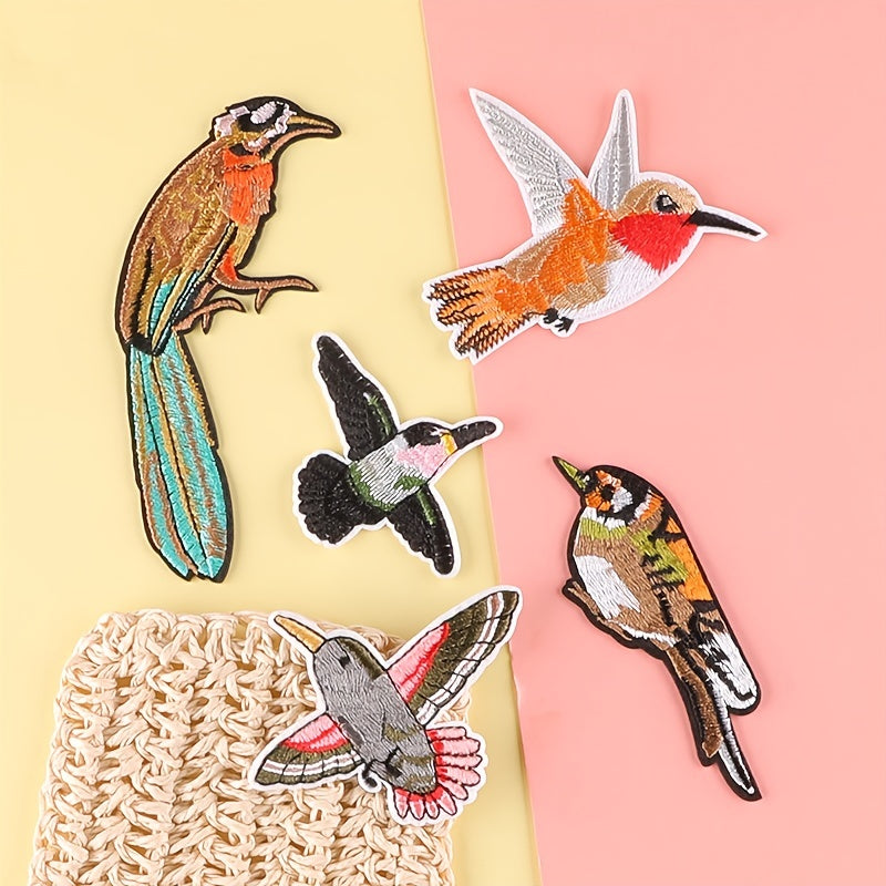 5pcs Cartoon Bird Embroidered Patches for Clothes Jeans Decorative Accessories