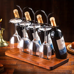 European Solid Wood Red Wine Rack for Storage and Decoration