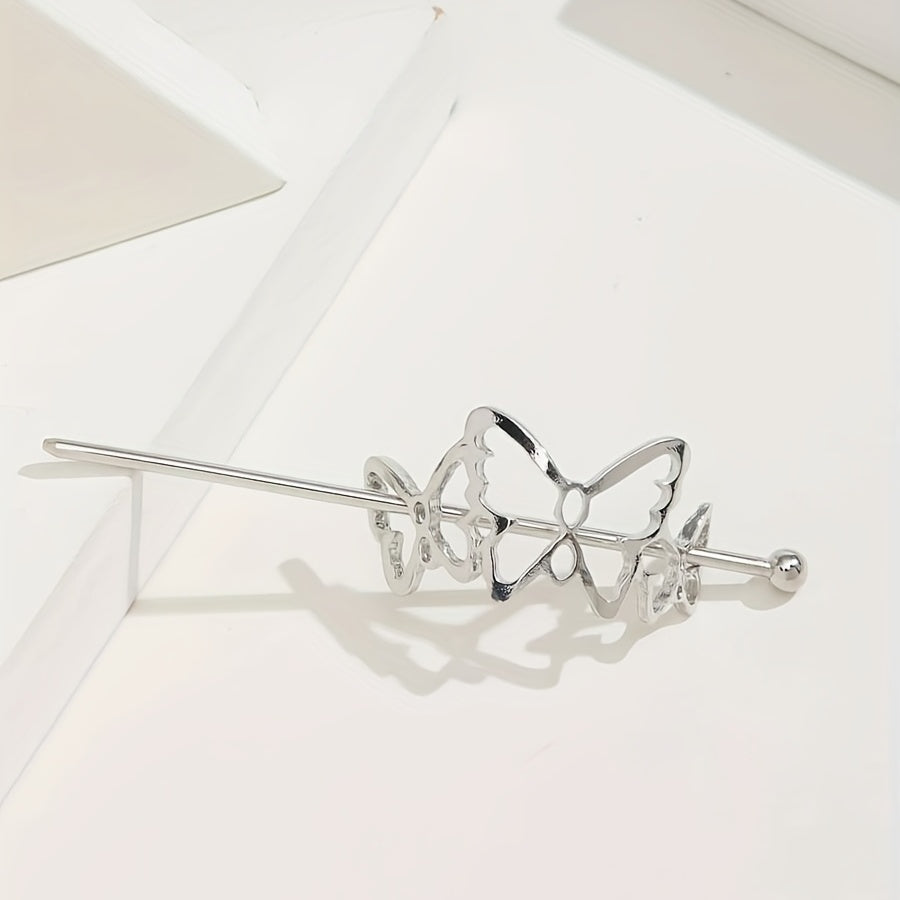Butterfly Hair Slide Stick Hair Pin Barrette Hair Bun Maker Clip