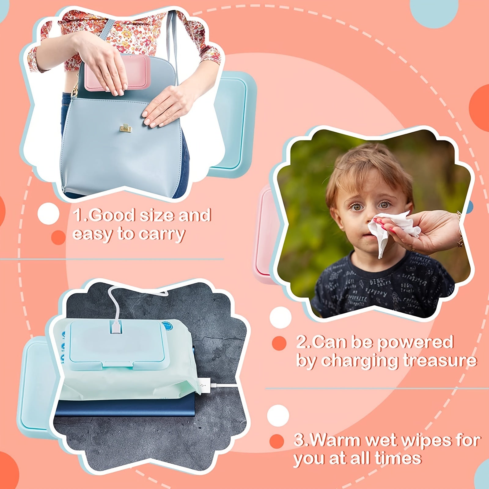 Portable USB Wipe Warmer for Clean and Warm Baby Hands