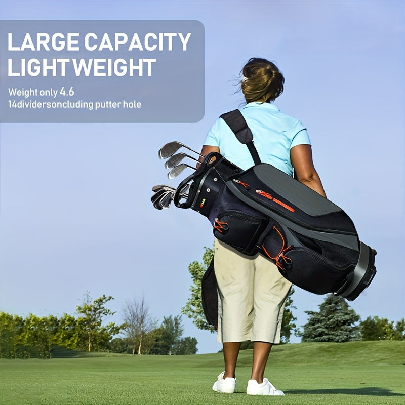 HUAEN Golf Cart Bag 14 Dividers Waterproof Lightweight 4 6lbs Cart Bag Rain Cove