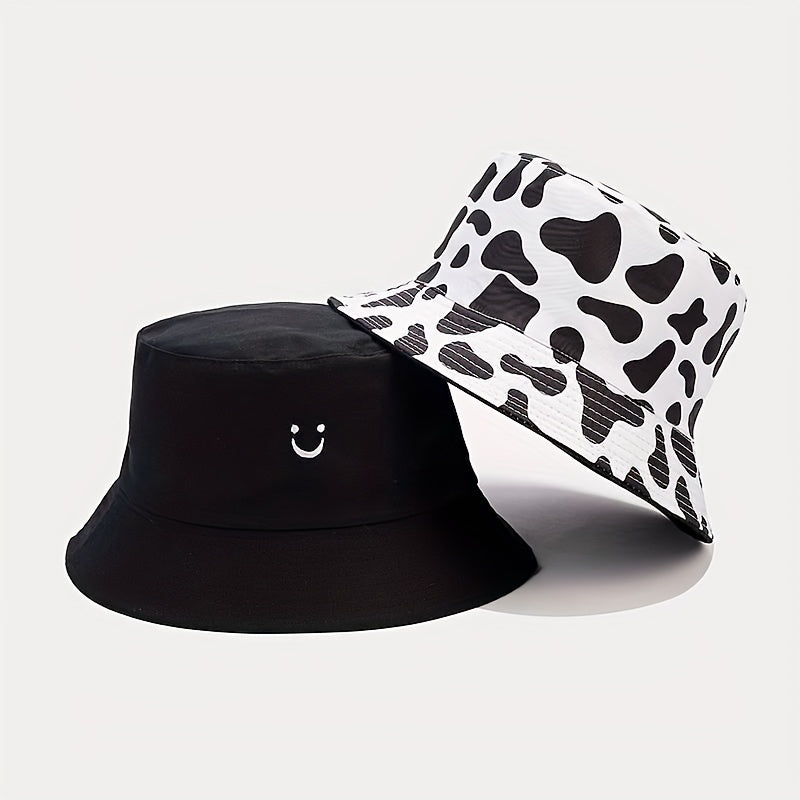 Versatile Bucket Hat With Double Sided Faces Sun Hat