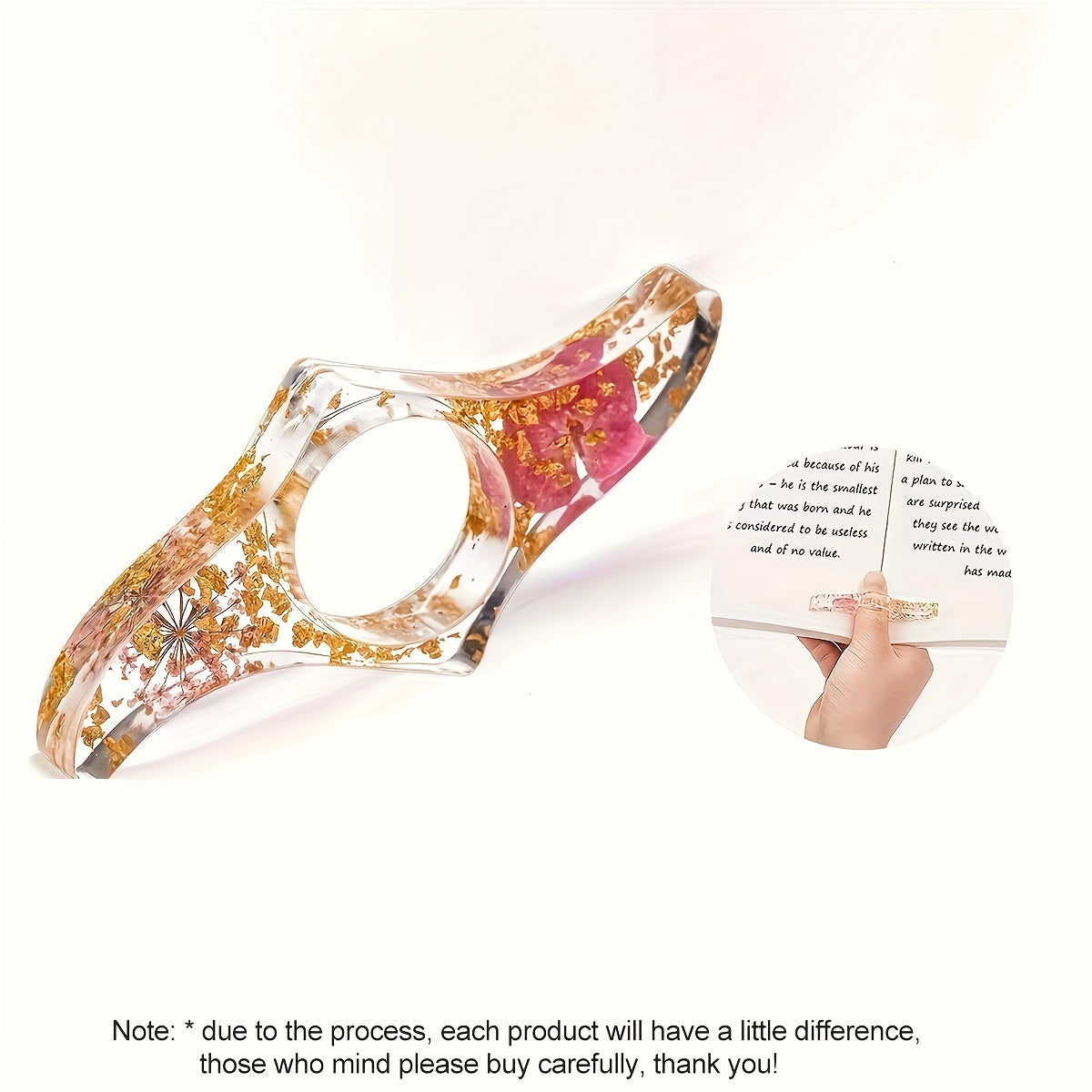 Resin Bookmark Dried Flower Thumb Book Support