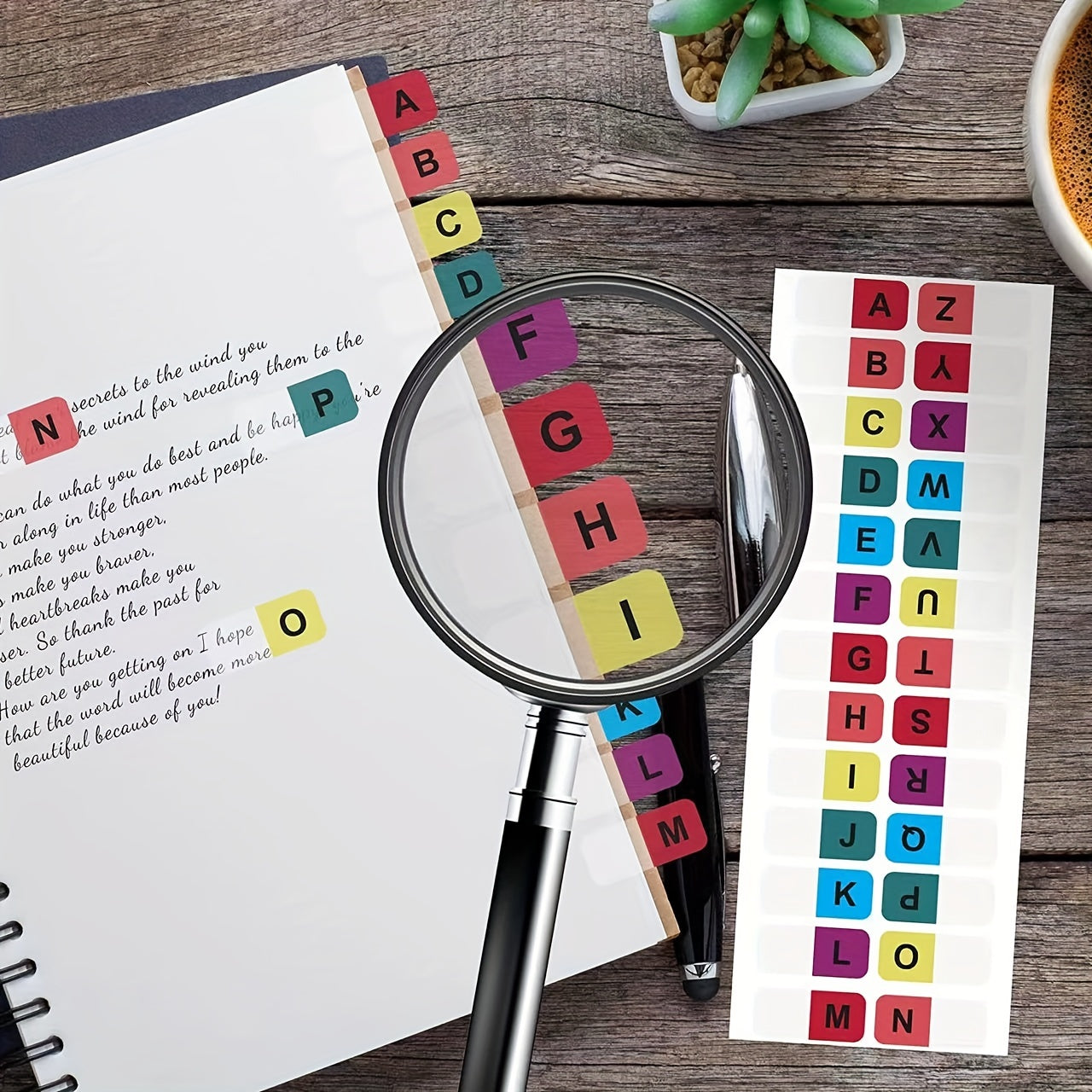 Waterproof Letter Index Label Stickers for Student Classification