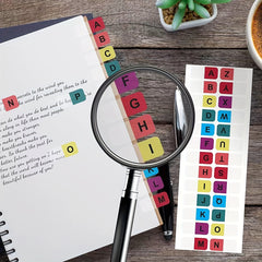 Waterproof Letter Index Label Stickers for Student Classification