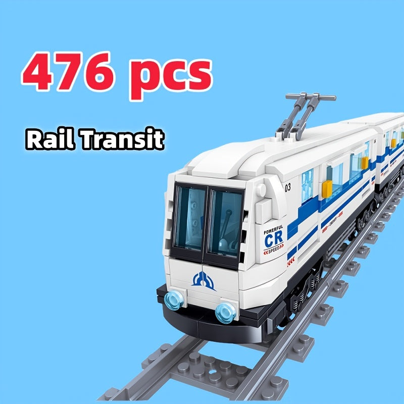 476pcs City Train Series Railway Transportation Track Building Blocks Toy