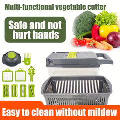 16pcs Veggie Chopper With Container 16 In 1 Adjustable Slicer blade