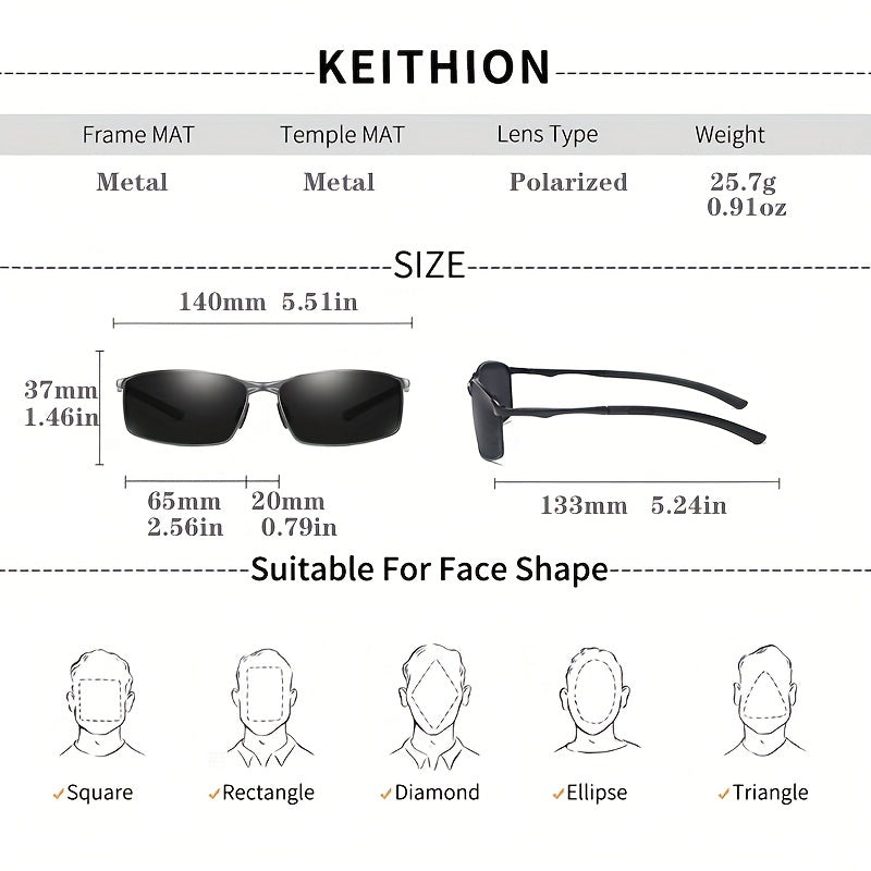 KEITHION Men's Polarized Sports Sunglasses UV Protection