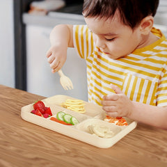 Silicone Divided Plate Spill-Proof Easy-To-Clean BPA-Free Bowl for Baby & Toddle