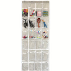 Over The Door Shoe Storage Rack With 24 Deep Pockets