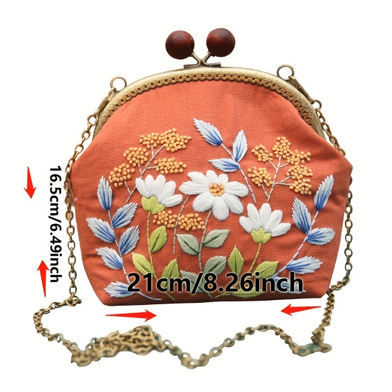 Golden Shoulder Bag DIY Material Customized Embroidered Art