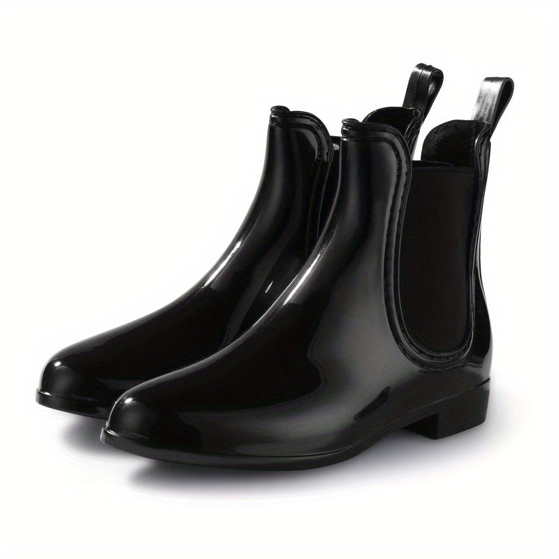 Women's Non slip Rubber Medium Top Rain Boots Comfortable Solid Water Boots