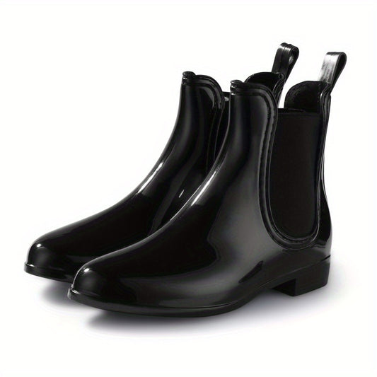Women's Non slip Rubber Medium Top Rain Boots Comfortable Solid Water Boots