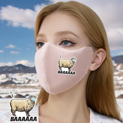 3D Plush Warm Mask 6133 Wearing Mask Sheep & Vaccine Symbol