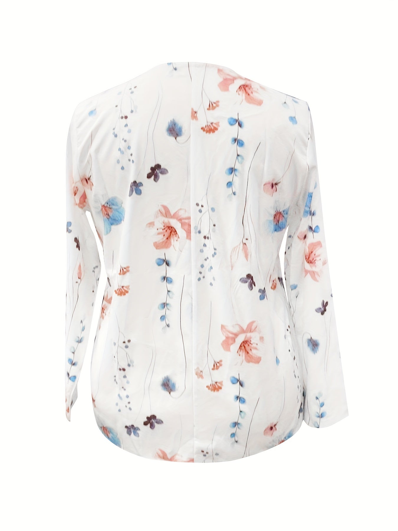  Floral Print Long Sleeve Blouse