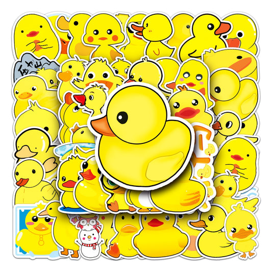 50pcs Little Yellow Duck Stickers for Laptop Water Bottle Scrapbooks