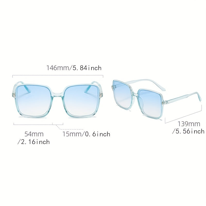 Men's Large Square Frame Polarized Sunglasses 100 UV Protection Vintage Eyewear