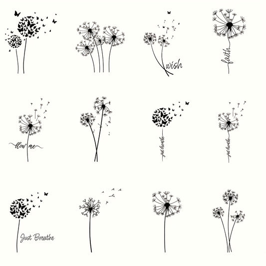 Dandelion UV DTF Transfer Stickers 16oz Glass Jars DIY Crafts