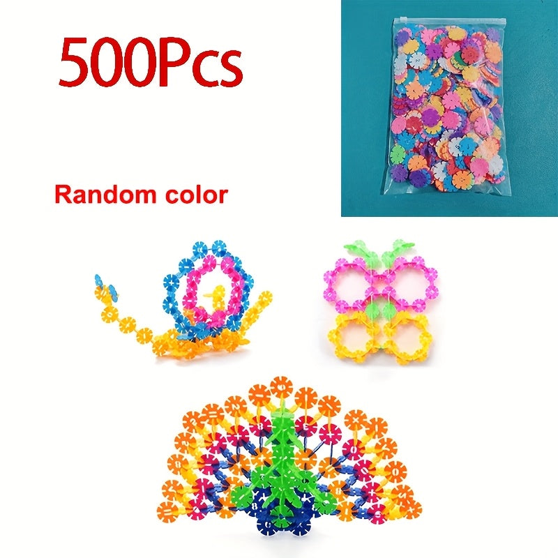 Snowflake Building Blocks Set with Numbers Letters & More