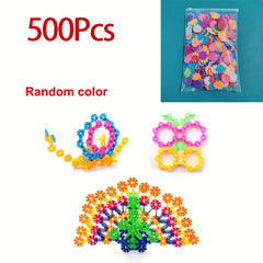 Snowflake Building Blocks Set with Numbers Letters & More