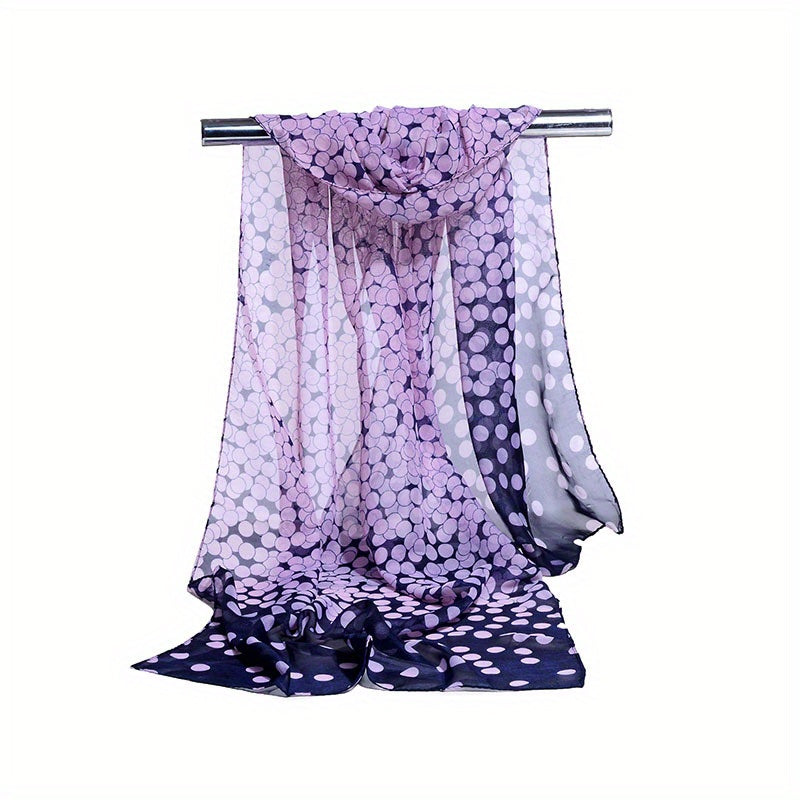 Dotted Gradient Thin Scarf Gauze Shawl Head Wrap Windproof Headscarf Hijab