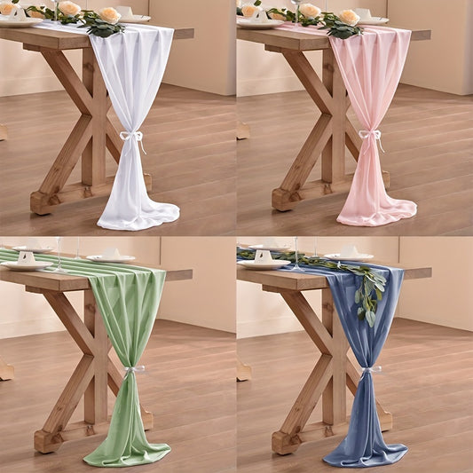 Boho Chiffon Table Runner for Wedding Reception