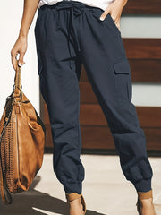  Solid Cargo Pants With Pockets