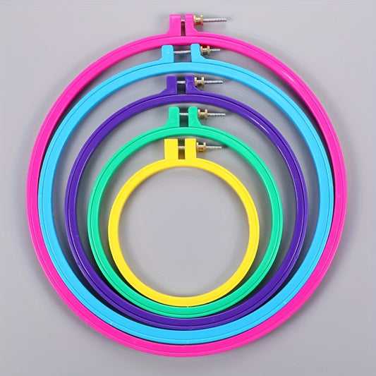 5pcs Multicolorful Embroidery Hoops for Cross Stitch Sewing DIY Crafts
