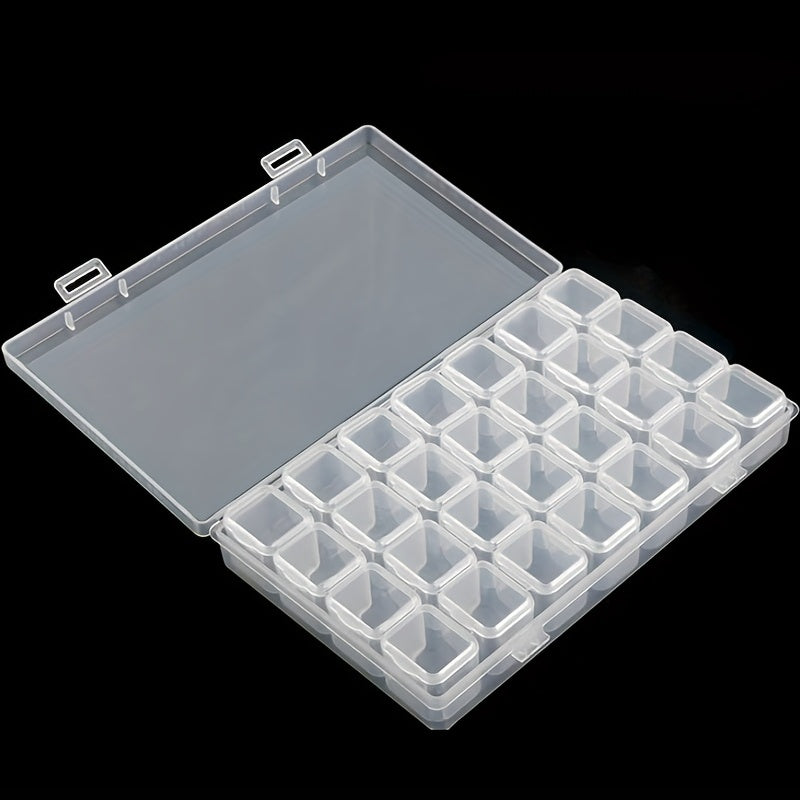 Clear Rhinestone Storage Box Nail Art Decoration Display Case Organizer