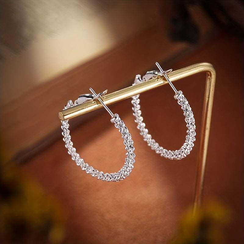 Twisted Hoop Earrings For Women Girls 1Pair