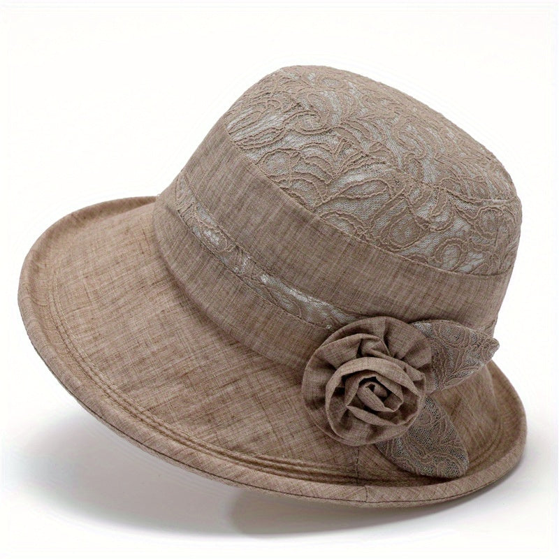 Lace Bucket Hat Flower Decor Thin Basin Hat Sun Hats For Women