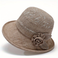 Lace Bucket Hat Flower Decor Thin Basin Hat Sun Hats For Women