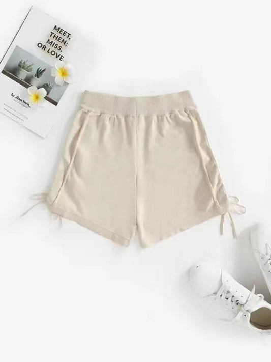 Women's Drawstring Shorts Solid Color