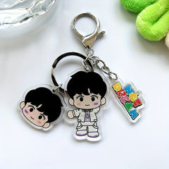 Cartoon Keychain Doll Acrylic Keyring Purse Bag Backpack Car Key Charm Accessory