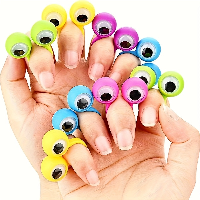 5pcs Big Eyed Finger Ring for Holiday Prank Games