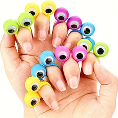 5pcs Big Eyed Finger Ring for Holiday Prank Games
