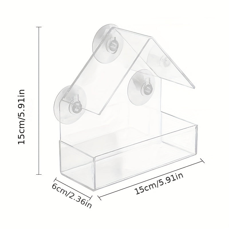 Clear Plastic Window Bird Feeder with Suction Cups