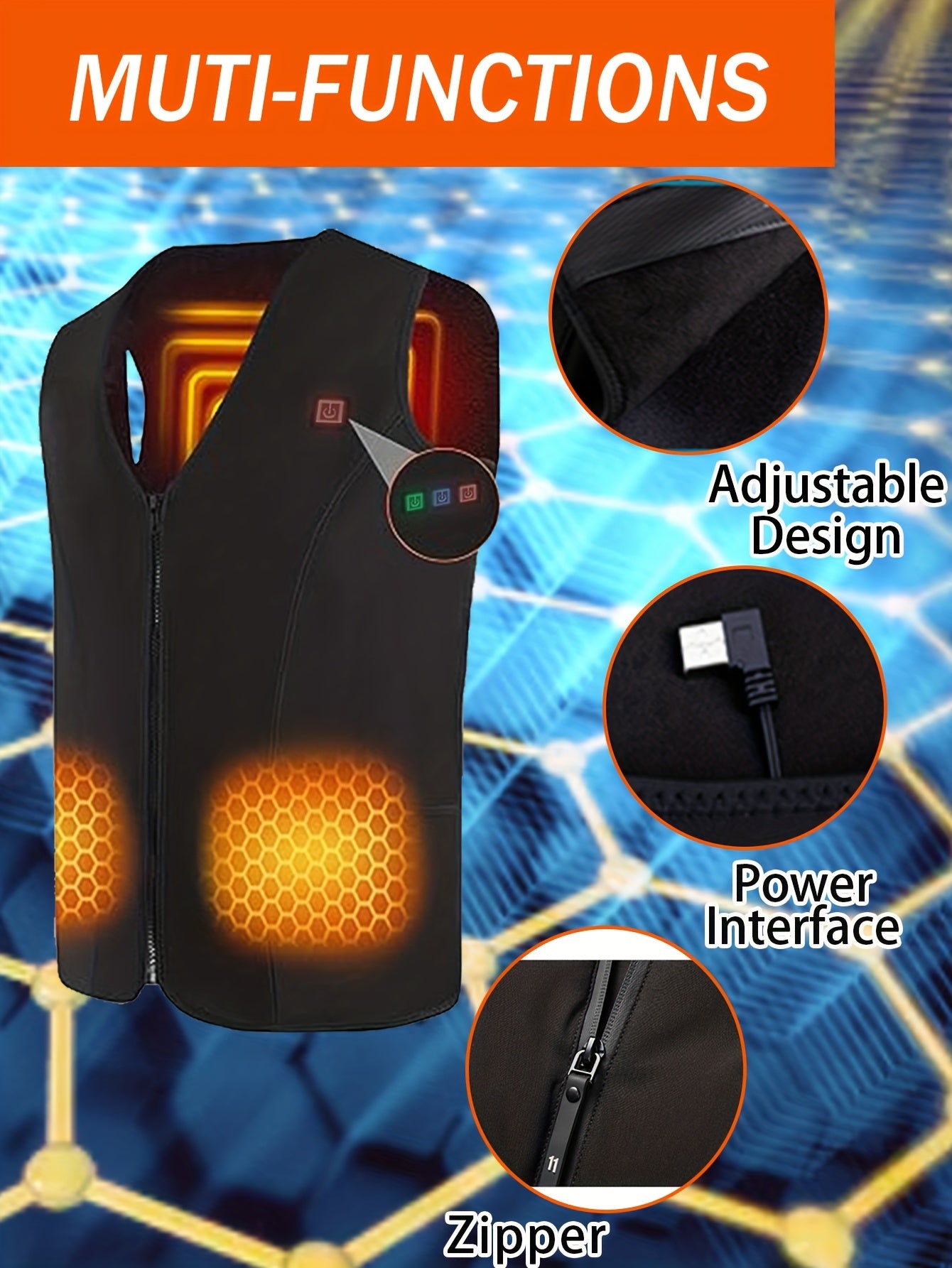 Men's Heated Vest for Outdoor Activities