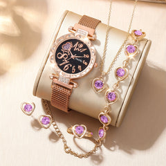 Kids Quartz Watch & Jewelry Set - Sparkling Rhinestones