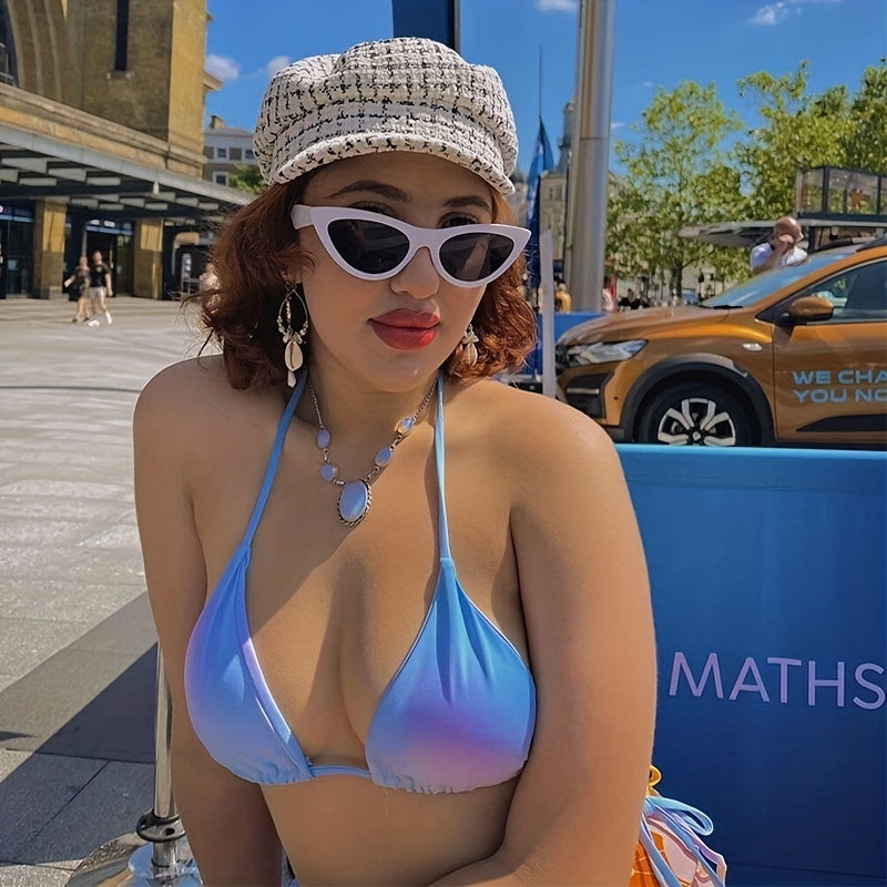 Cat Eye Sunglasses Mod Triangle Lens Glasses UV400