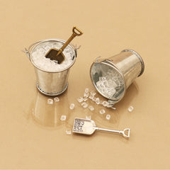 3pcs Doll House Mini Ice Bucket Set with Small Ice Cubes & Shovel
