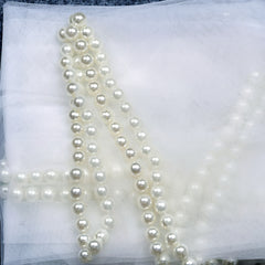 Exaggerated Large Pearl Edge Bridal Veil with Drape