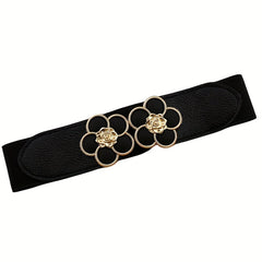 Stylish Buckle Thin Elastic Belt Waistband Solid Decorative Belts Dress Girdle