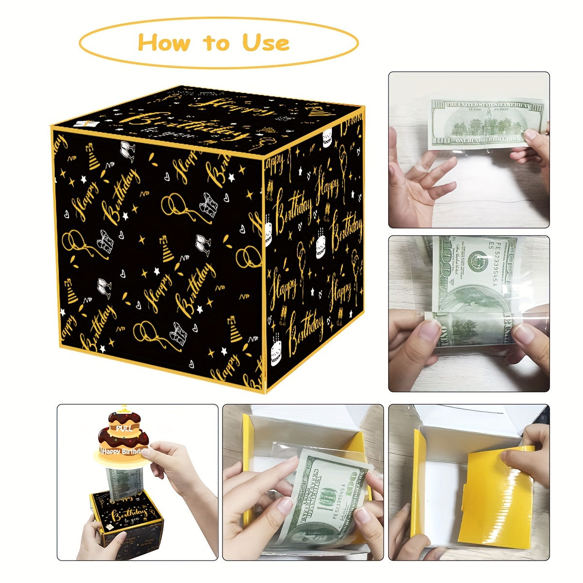 Birthday Money Box For Cash Gift Pull Funny Money Gift Boxes For Cash Pull