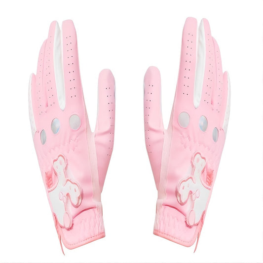 Women's Sheepskin Golf Gloves Topless Wear Soft Breathable Slip Resistant