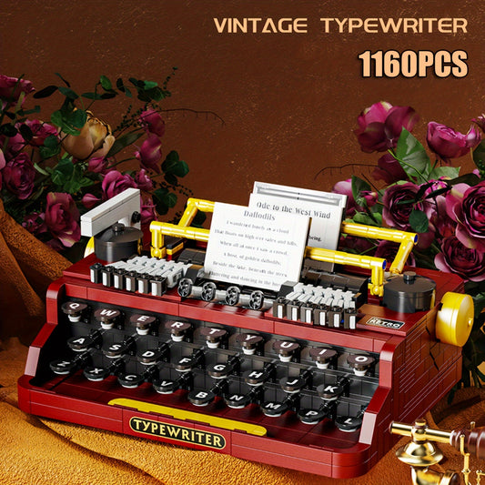 TYCOLE 1160pcs Vintage Typewriter Building Blocks Set Retro Old Style Model