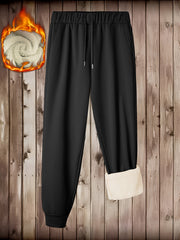  Solid Liner Fleece Joggers With Pockets