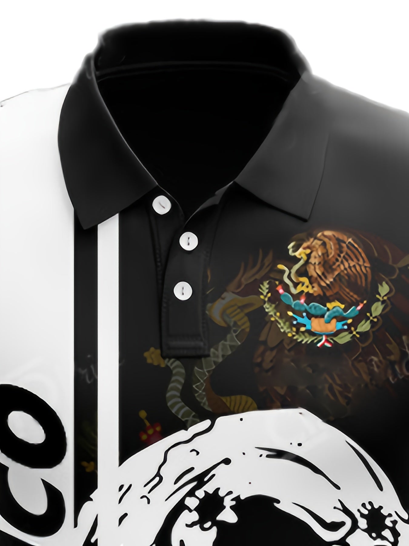 MEXICO Masked Skull Pattern Men's Casual Comfy Custom Fit Shirt