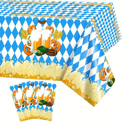 Beer Theme Table Cover Waterproof Table Cloth for Party Picnic Dinner