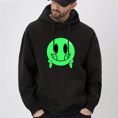 Smile Face Print Hoodie for Men